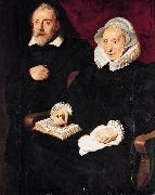 Cornelis de Vos Portrait of Elisabeth Mertens and Her Late Husband oil on canvas